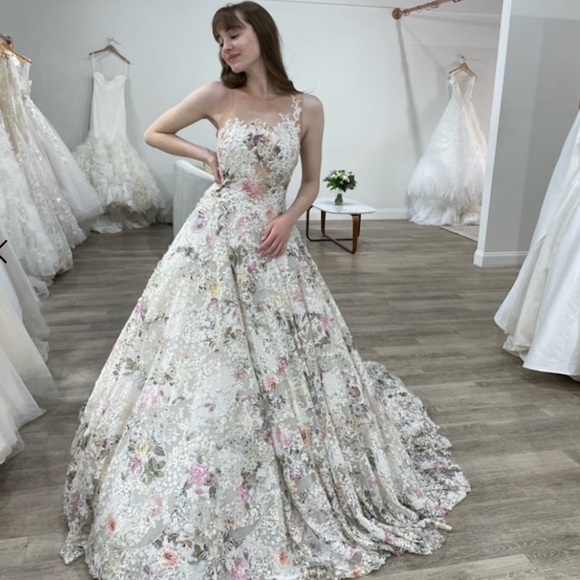 RARE Ines Di Santo Bloom Wedding Dress 12 - Picture 3 of 16